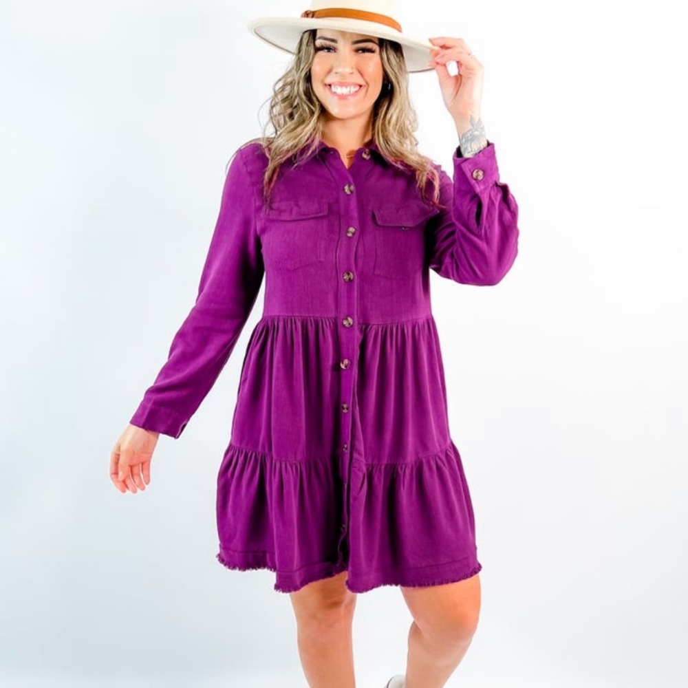 White birch button down dress